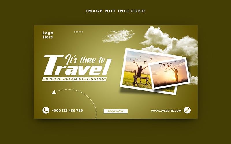 Utazási és Utazási Iroda Social Media Web Banner sablon