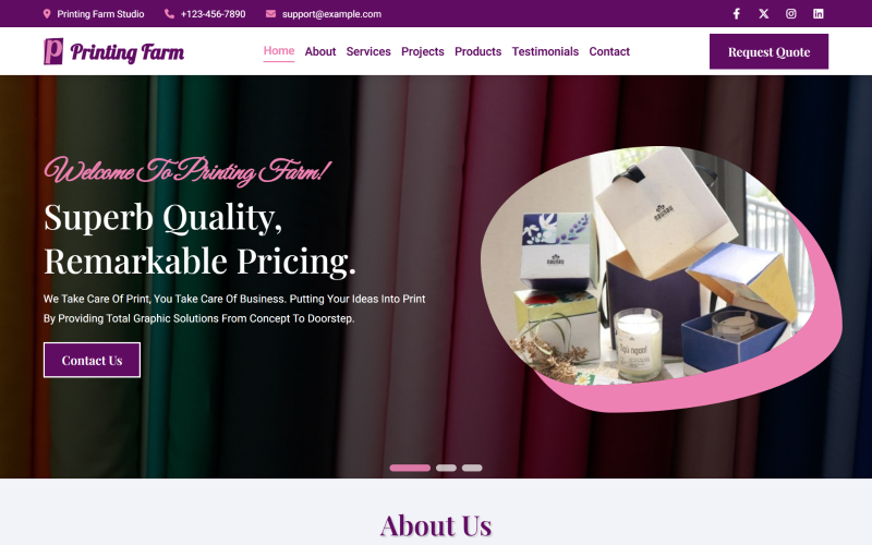 Printing Farm - HTML5-sjabloon voor bestemmingspagina's van drukkerijen