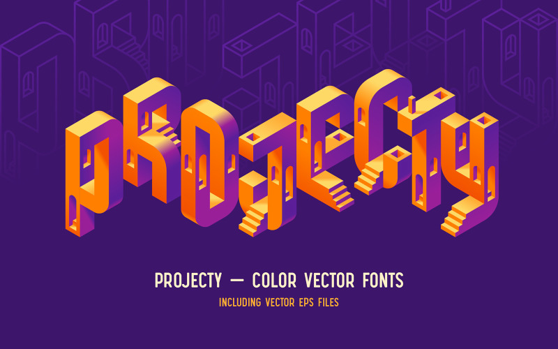 Projecty - Kleur Vector Lettertype