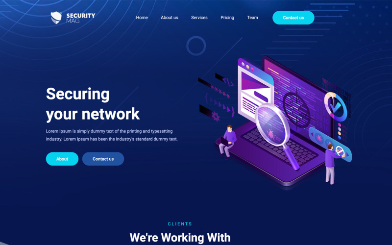 SecurityMag - Sicurezza informatica - Modello di sito Web a tema