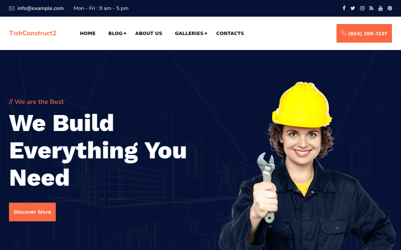 TishConstruct2 - Construction and Architecture WordPress Theme