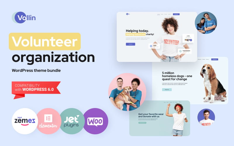 Vollin - Tema WordPress para Organizações Sem Fins Lucrativos, de Caridade e Voluntariado
