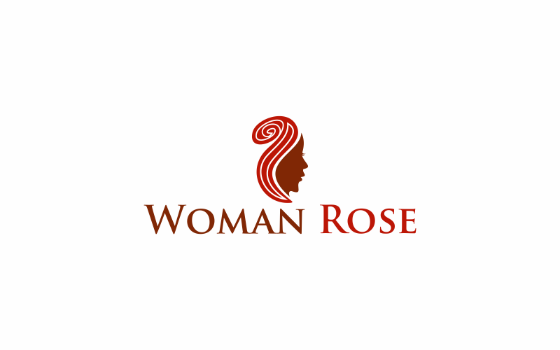 抽象玫瑰女人标志模板
