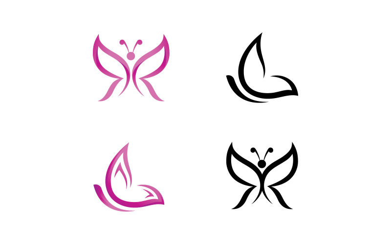 Краса метелик шаблон логотип. Векторні ілюстрації. V5