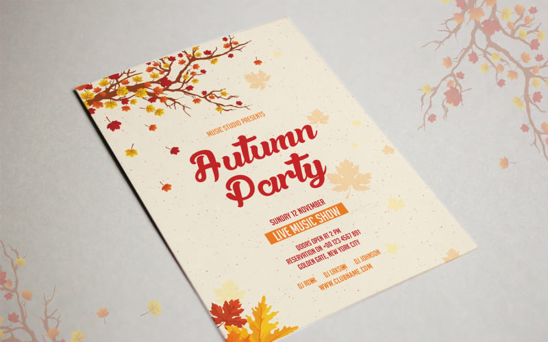 Modèle de Flyer d'invitation à une fête d'automne / automne