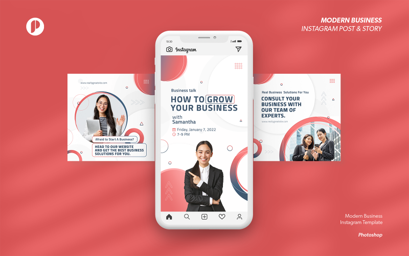 Fire Blend Modern Business Instagram TemplateMonster