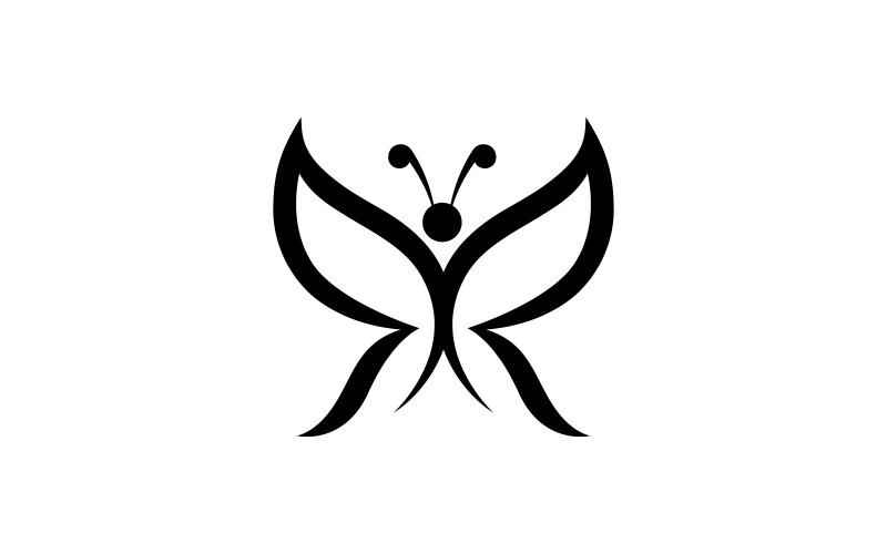 Modello logo farfalla. Illustrazione vettoriale. V1