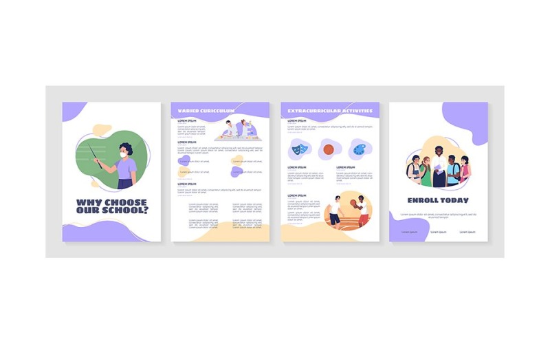 Por que escolher nosso modelo de folheto de vetor plano escolar