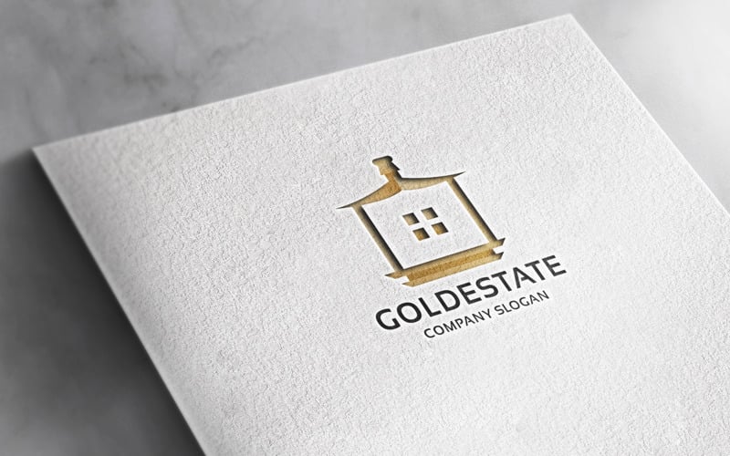 Logo profissional de ouro imobiliário