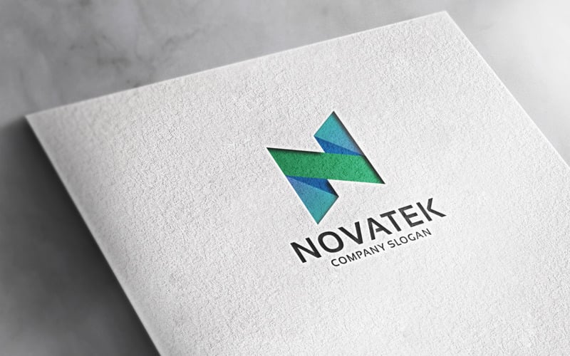 Logotipo profesional de la letra N de Novatek
