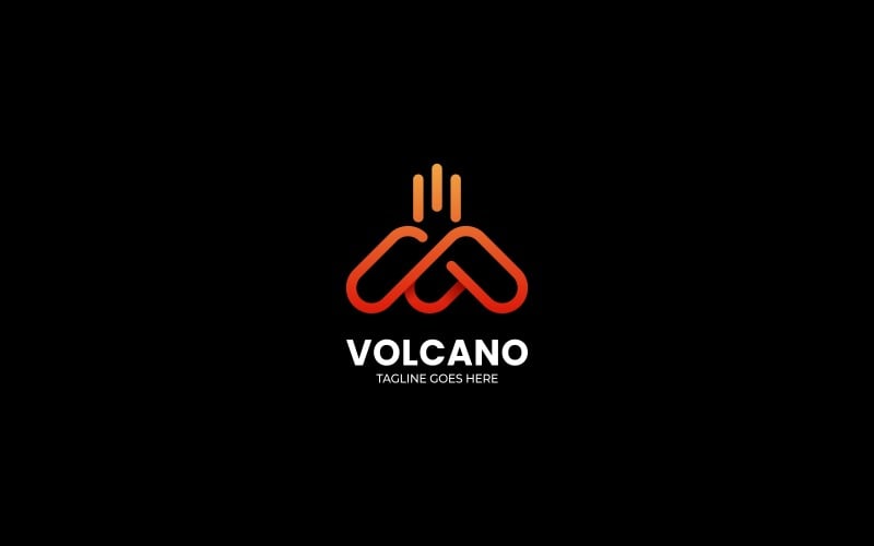 Vulkaan Lijn Art Gradient Logo