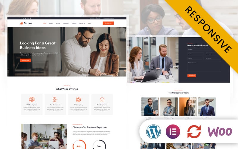 Biznes - Tema de WordPress para elementos de negocios corporativos