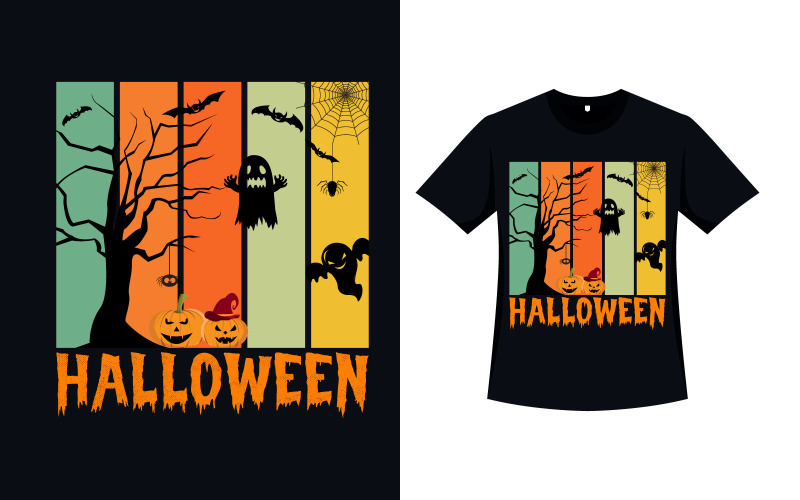 Conception de t-shirt de couleur vintage d'Halloween