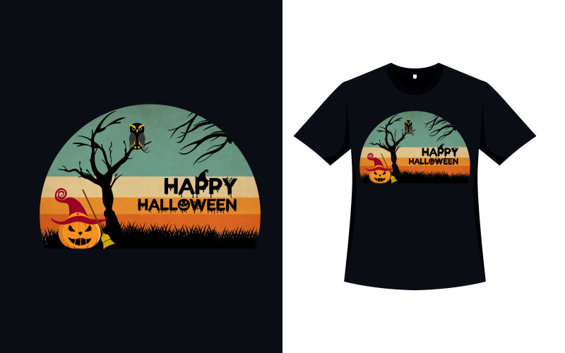 Disegno della maglietta dell'annata di Halloween Time
