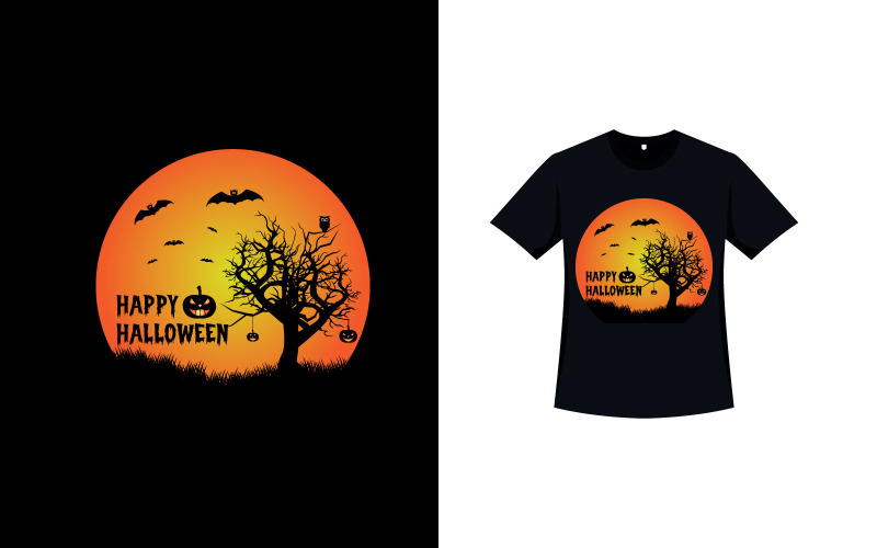 Glückliches Halloween-T-Shirt-Vektor-Design