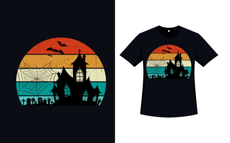 Halloweenowa koszulka retro Vector