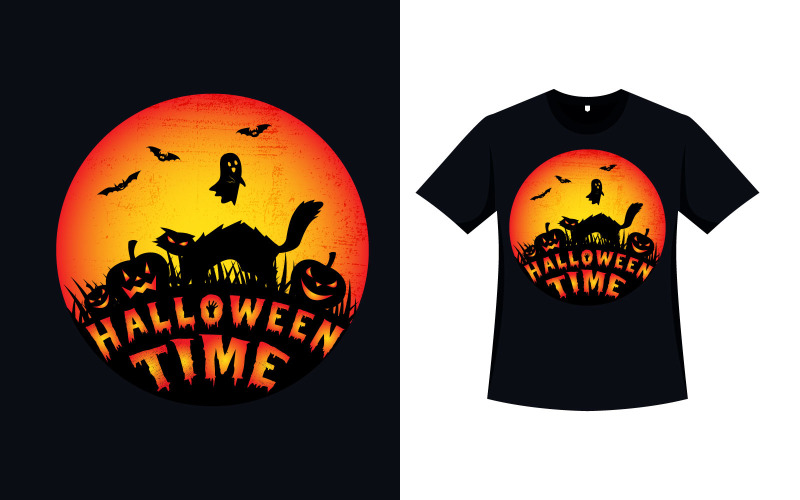 T-shirt rétro d'Halloween au design fantasmagorique
