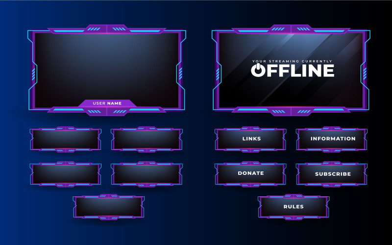 Online herní stream překryvný vektor