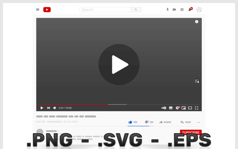 Disegno vettoriale dell'interfaccia del sito Web video