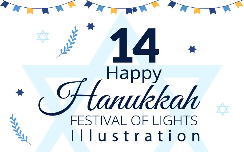 14 Illustrazione felice della festa ebraica di Hanukkah