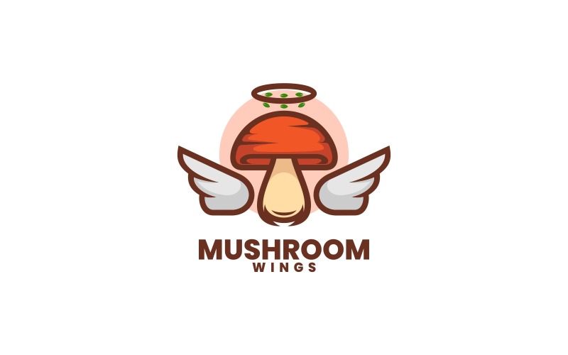 Logotipo simple de alas de hongos