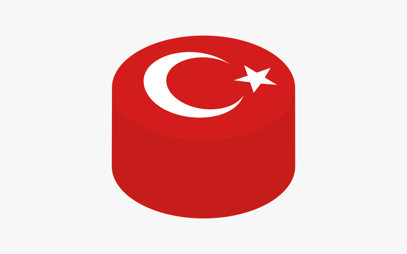 Vector de círculo de bandera de Turquía