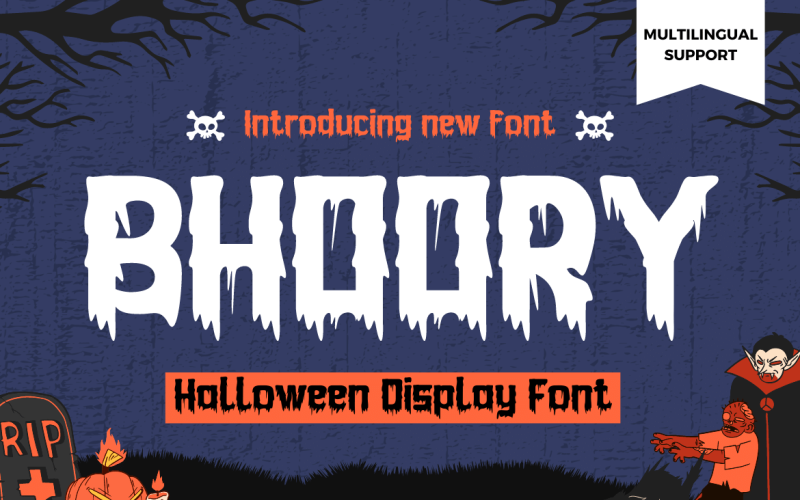 Bhoory Halloween Font är ett djärvt teckensnitt