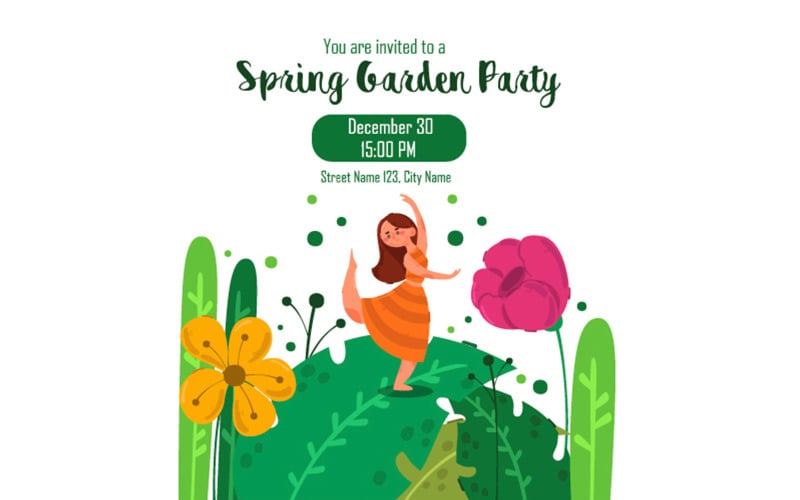 Frühlings-Gartenfest-Hintergrund-Illustration