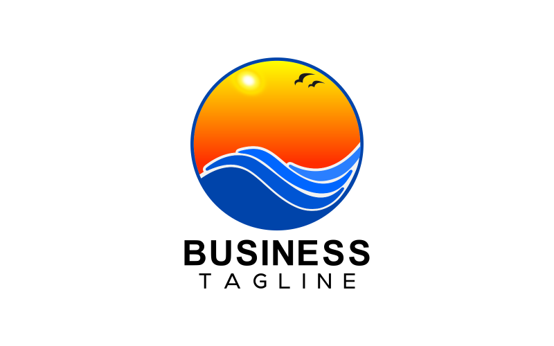 Logo de conception créative impressionnant de vagues