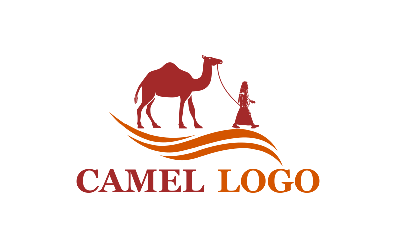 Modèle de logo de conception classique de chameau