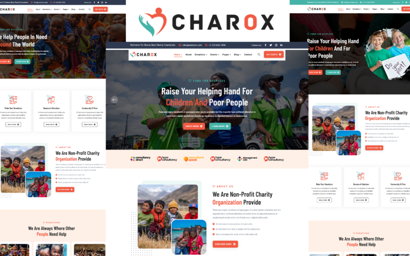 Charox - HTML5-Vorlage für wohltätige Zwecke und Spenden