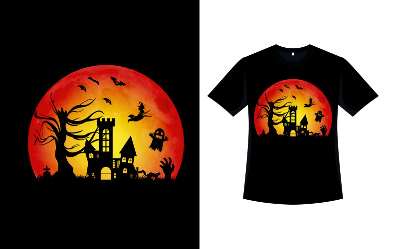 Design de camiseta retrô assustadora para o Halloween