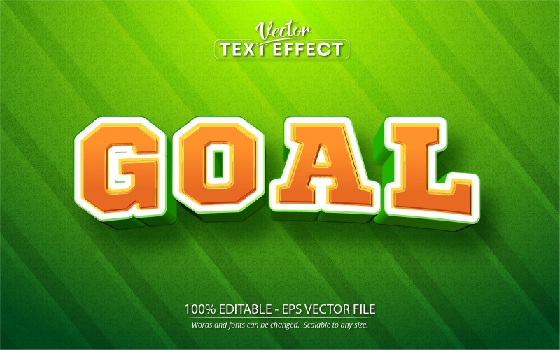 Goal - Editable Text Effect, Sport And Cartoon Text Style, Graphics Illustration
