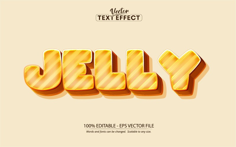 Jelly - Efeito de texto editável, estilo de texto em quadrinhos e desenho animado, ilustração gráfica