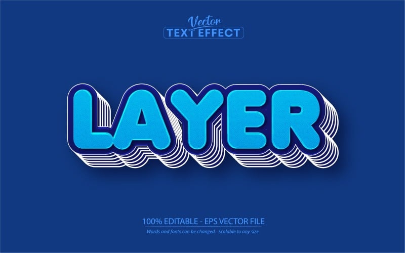 Lager - redigerbar texteffekt, komisk och tecknad textstil, grafikillustration