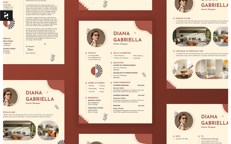 Modello di curriculum minimalista Boho CV