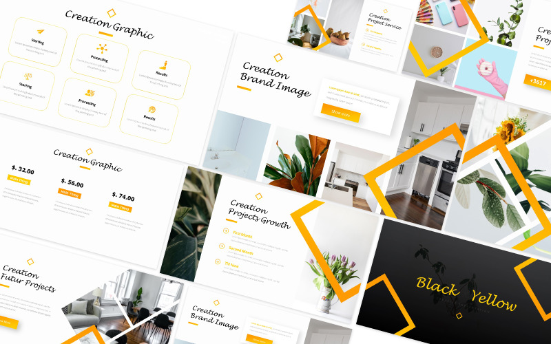 Modello PowerPoint giallo nero