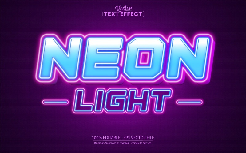 Neonlicht - bewerkbaar teksteffect, neonlichttekststijl, grafische illustratie