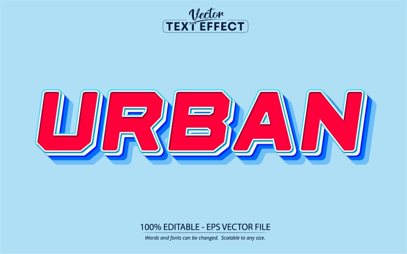 Urban - redigerbar texteffekt, komisk och tecknad textstil, grafikillustration