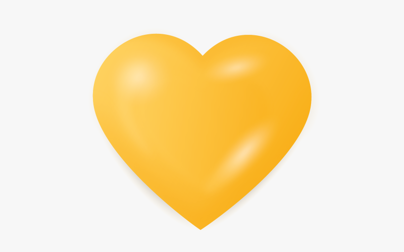Vetor de desenho de coração amarelo