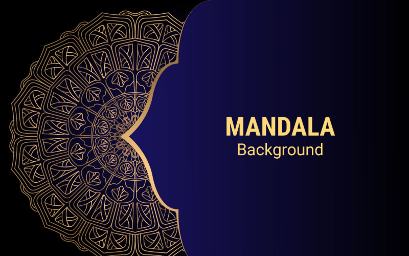 Design de mandala ornamental de luxo em fundo de cor dourada