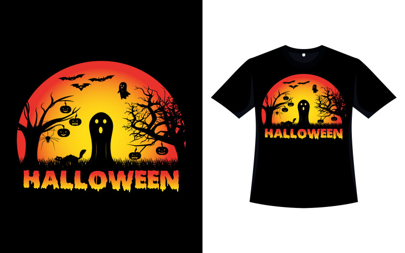 Diseño retro de la camiseta de la pesadilla de Halloween