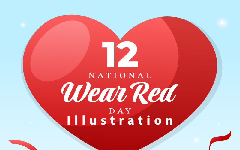 12 Ilustração do Dia Nacional do Vestuário Vermelho