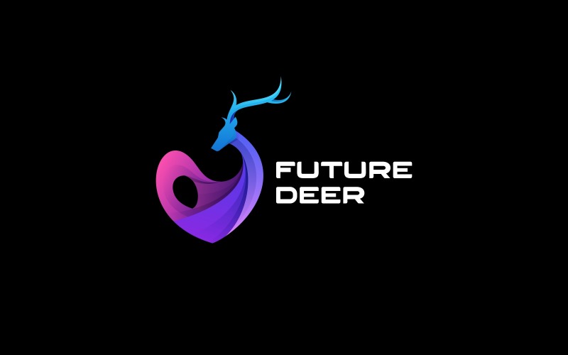 Logotipo gradiente de veado futuro