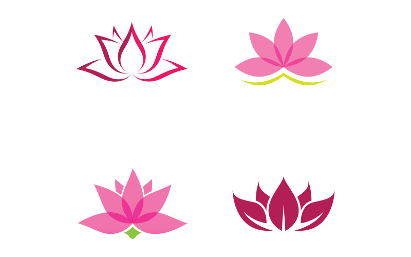 Modello di logo del fiore di loto di bellezza. Illustrazione vettoriale. V5