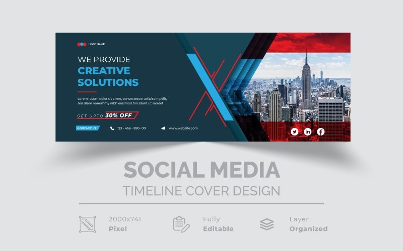 Couverture des médias sociaux d'entreprise Creative Solutions
