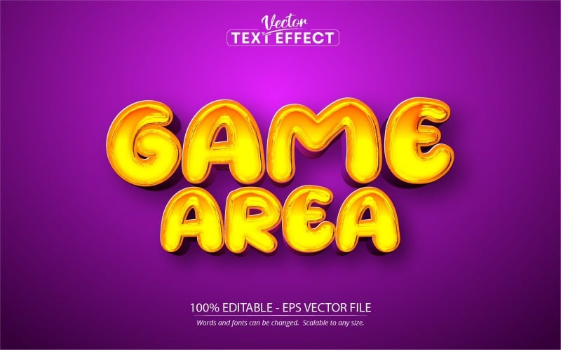 Game Area - Editable Text Effect, Comic And Cartoon Text Style, Graphics Illustration