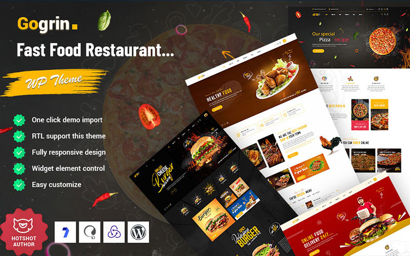 Gogrin - тема WordPress ресторану швидкого харчування