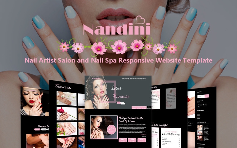 Nandini - Responsive Website-Vorlage für Nail Artist Salon und Nail Spa