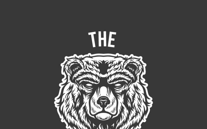 Plantilla de vector de logotipo de cabeza de oso